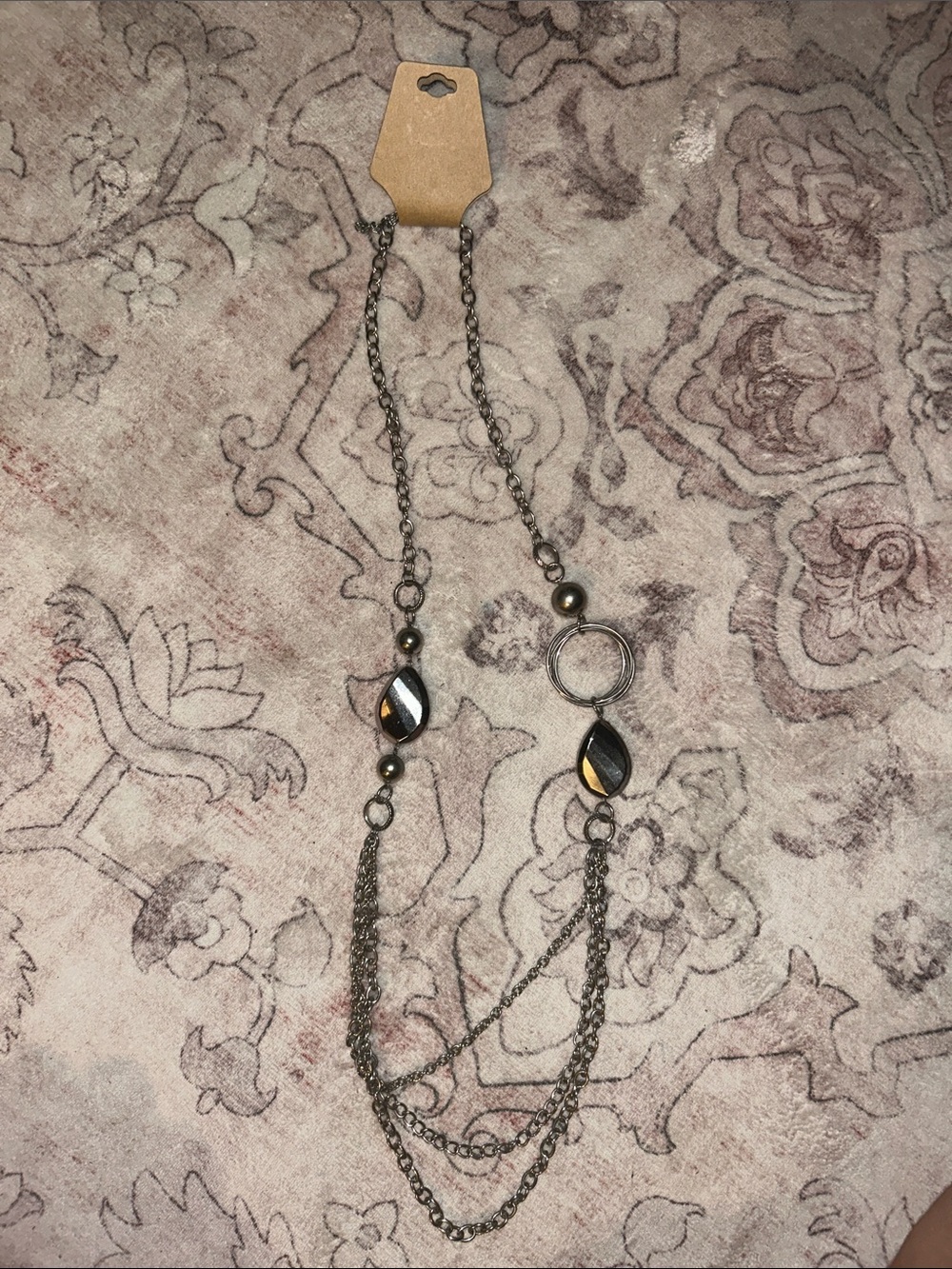 Women's Multi-Strand Hematite and Gold Accent Necklace